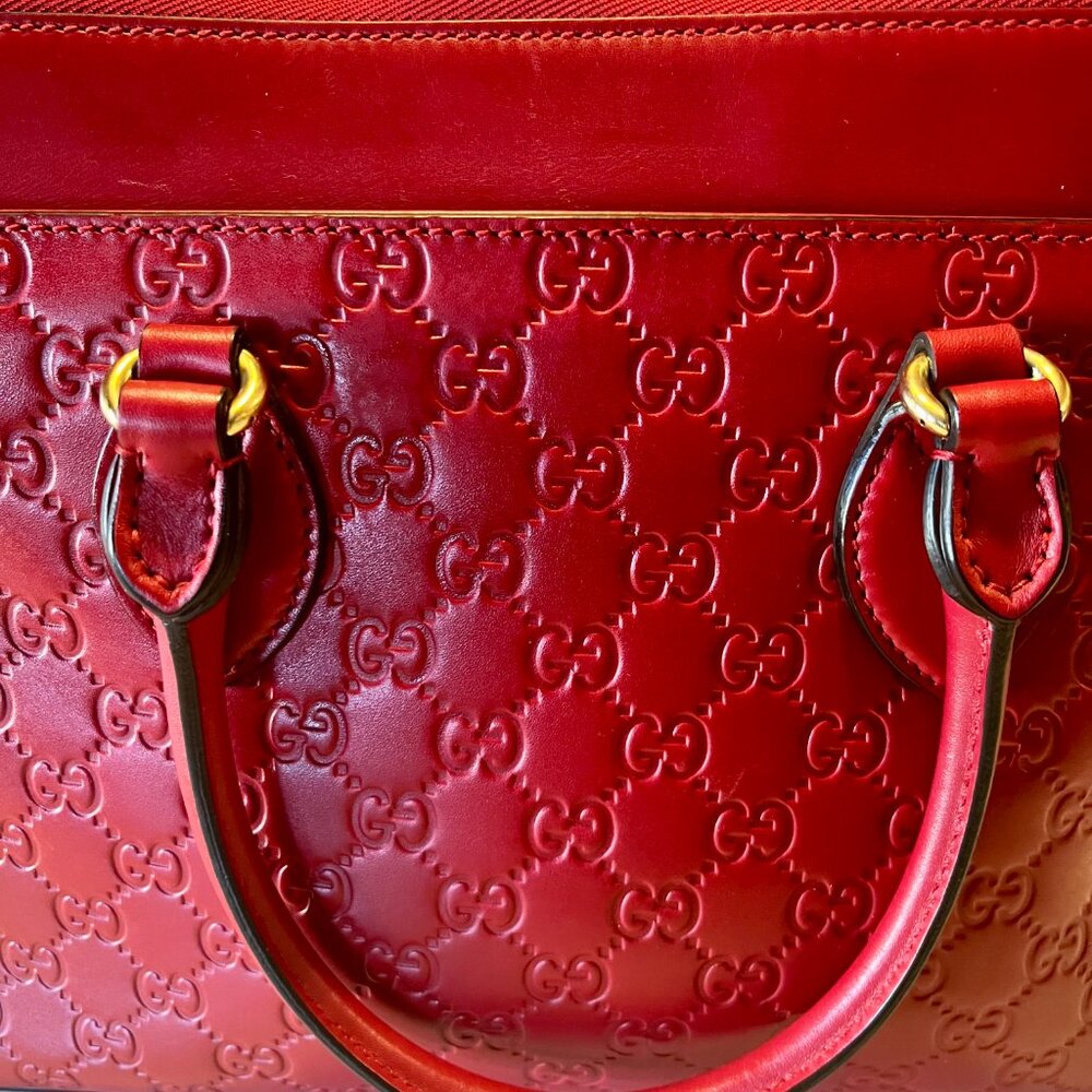 Gucci Red Microguccissima Leather Top Handle - Picture 8 of 15